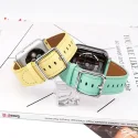 Makronen-Lederbänder für Apple Watch Se 7 6 5 38 40 42 44mm I Uhren armbänder aus echtem Leder