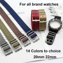 Yunse Hotsale 20mm 22mm Shark Canvas Navy Blue Nato Zulu Woven Custom Sport Fabric Nylon Watch Band Fashion Factory Direct