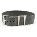 Solid Color Grey Integrated Single Pass Nato Strap 20mm 22mm Nylon Cuff Watch Band