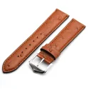 Straußen-Korn-Uhren armband 20 22 mm aus echtem Leder