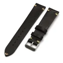 Yunse Oem Distressed Genuine Leather Watch Strap Band 19mm 21mm Handmade Stitching Leather Watch Bands 20mm 22mm