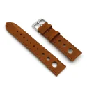 Mens Rally Racing Sports Genuine Calf Leather Perforated Watch Strap Band Handmade Crazy Horse Leather Watch Bands