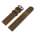 Pvd Black Hardware 2 Piece Nato Watch Straps 3 Rings Zulu Strap Genuine Leather Watch Band