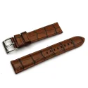 Black Oil Crocodile Genuine Cowhide Leather Brown Watch Strap Band Retro