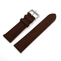 Quick Release Suede Genuine Leather Brown Watch Band