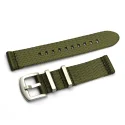 Wholesale Brushed Hardware Green Seat Belt Two Piece Nylon Watch Strap