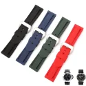 Sports Luxury Silicone And Leather Rubber Watch Strap 20mm 22mm