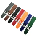 Hot Sale 18mm 20mm 22mm Black Leather Silicone Rubber Watch Band