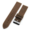 3mm Thick Military Genuine Leather Grey Cow Watch Bands 2 Piece Nato Straps