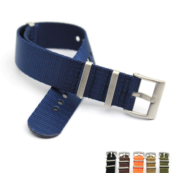 Navy blue seatbelt watch strap