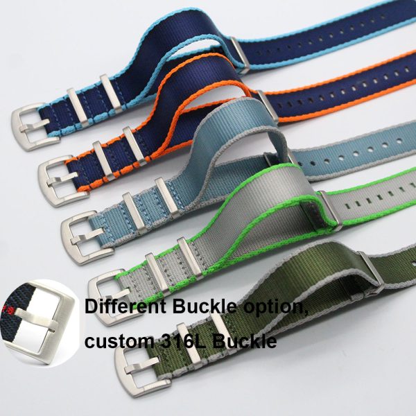 blue gray seatbelt nylon watch band