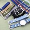 Various colors of seatbelt watch strap